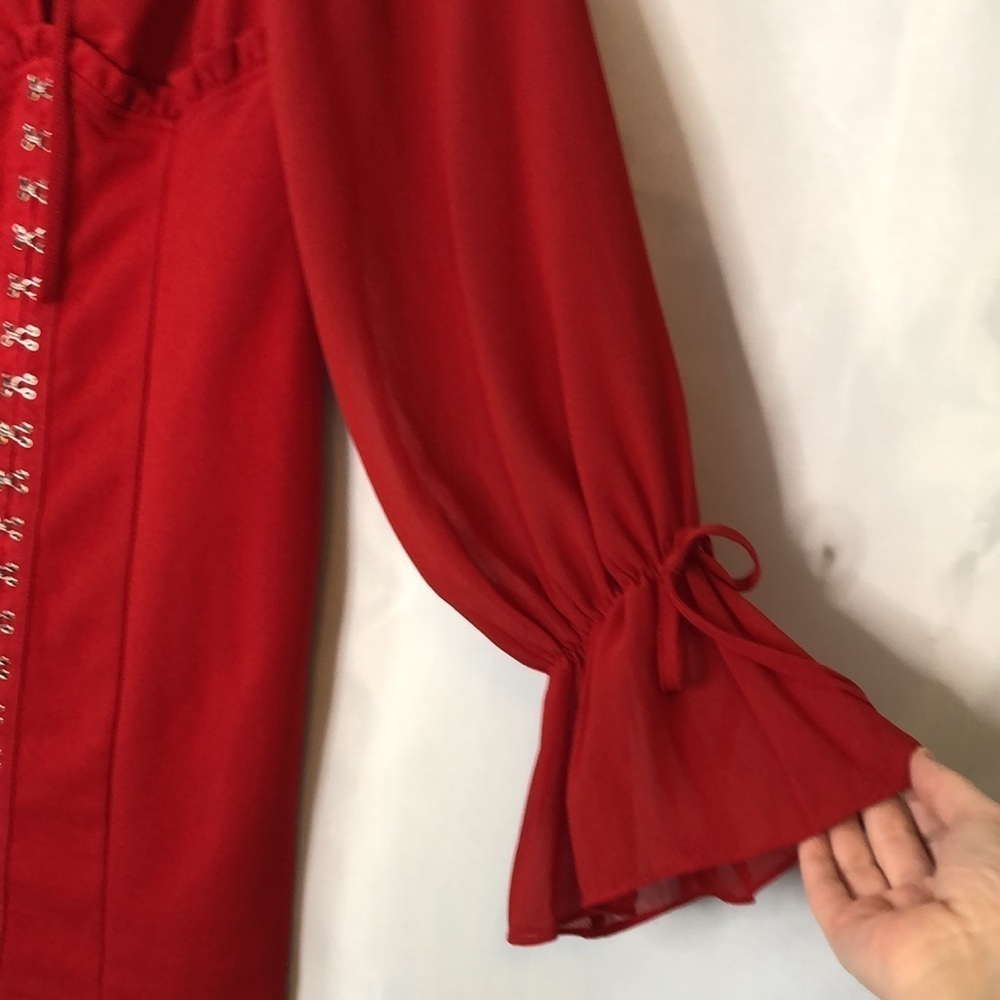 Fashion Nova Double Standard Off Shoulder Mini Red Dress Size S - Picture 7 of 13